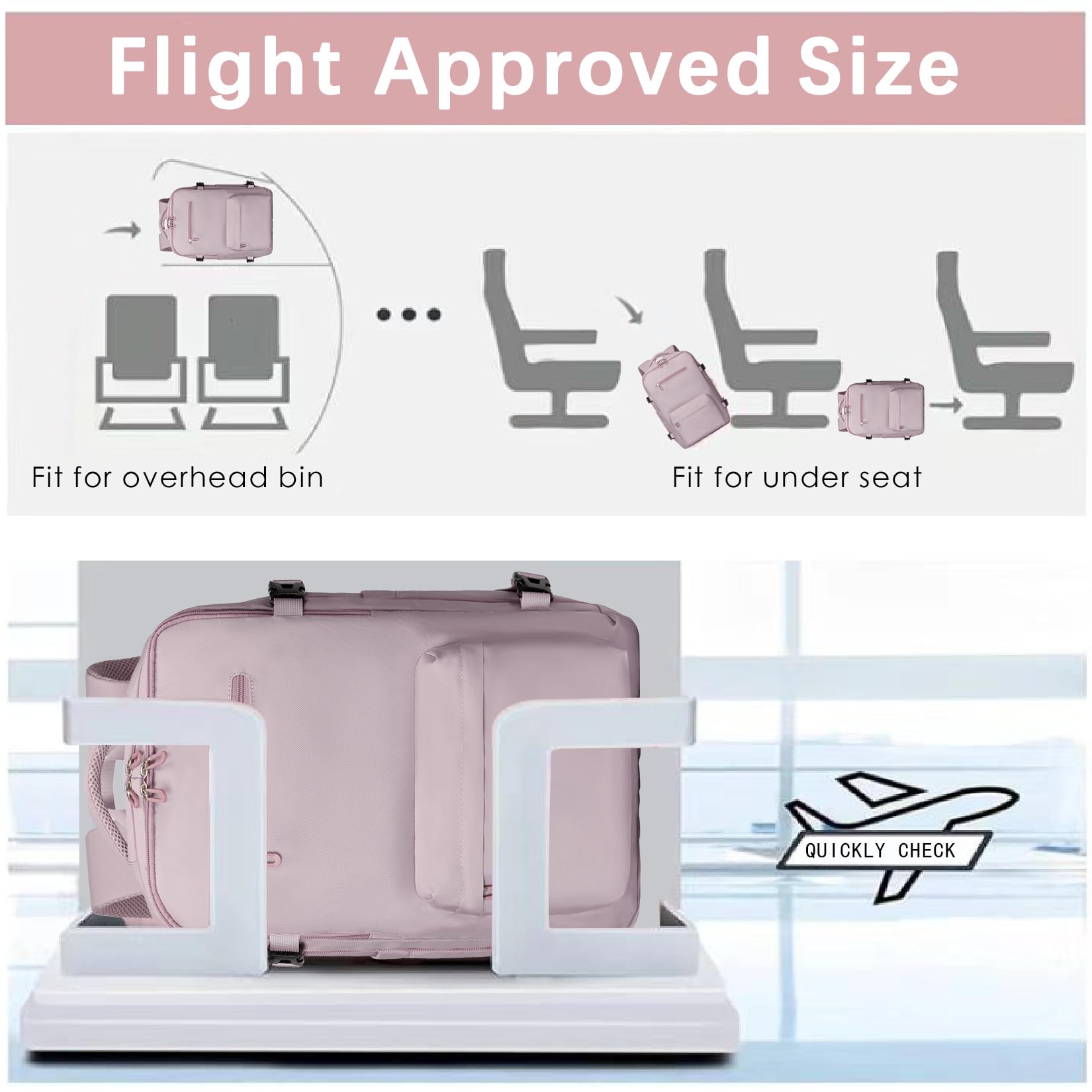 SHRRADOO Large TSA-Approved Travel Laptop Backpack for Work, College & Flights – Fits 17” – Pink Khaki