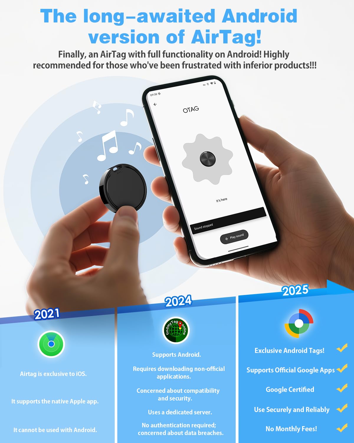 Android Find Hub Bluetooth Tracker Tag 4 Pack, UWB Distance Display, IP65 Waterproof, 2-Year Battery, Google Certified Item Locator