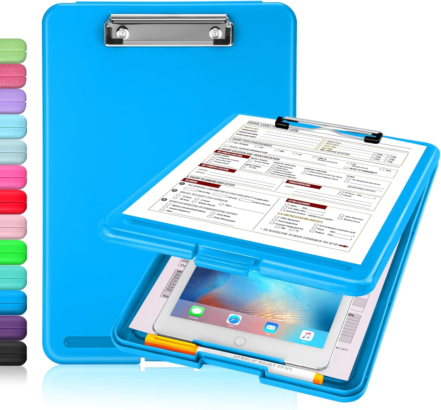 Light Pink Storage Clipboard with Low-Profile Clip
