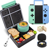 Blue-Red Game Bento Set with 9 oz Insulated Food Jar