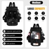 PINCNEL Women’s Anti-Theft Backpack Purse – Waterproof Nylon & PU Leather Lightweight Travel Rucksack with Adjustable Straps (Black)