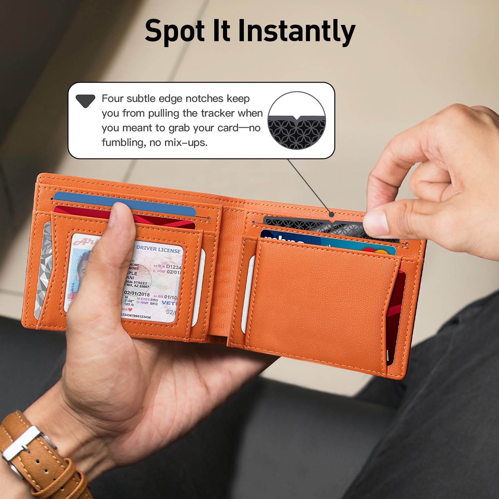Ultra-Slim Smart Wallet Tracker Card – Apple Find My Compatible Bluetooth Item Locator with 100dB Alarm, IP67 Waterproof Anti-Loss Tracker for Wallet, Luggage & Keys