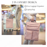 Carry-On Luggage Organizer Harness with Laptop Pocket & Adjustable Straps – Travel Storage Bag Pink