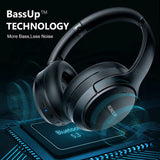 RUNOLIM Active Noise Cancelling Wireless Headphones with 70H Playtime & Hi-Fi Sound – Foldable Bluetooth Over-Ear Headset Black