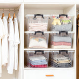 Clear White Stackable Storage Bins with Lids – 22 Qt Large Capacity Home Organization Set (6 Pack)