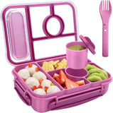 Blue 5-Compartment Bento Box with Sauce Container