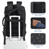 GIEURY 50L Expandable Carry On Travel Backpack with TSA 180° Opening and Shoe Compartment – Black