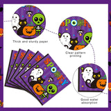Halloween Party Plates & Tableware Set – 100 Pcs for 25 Guests, Includes Plates, Forks & Napkins – Classic Halloween Colors & Designs