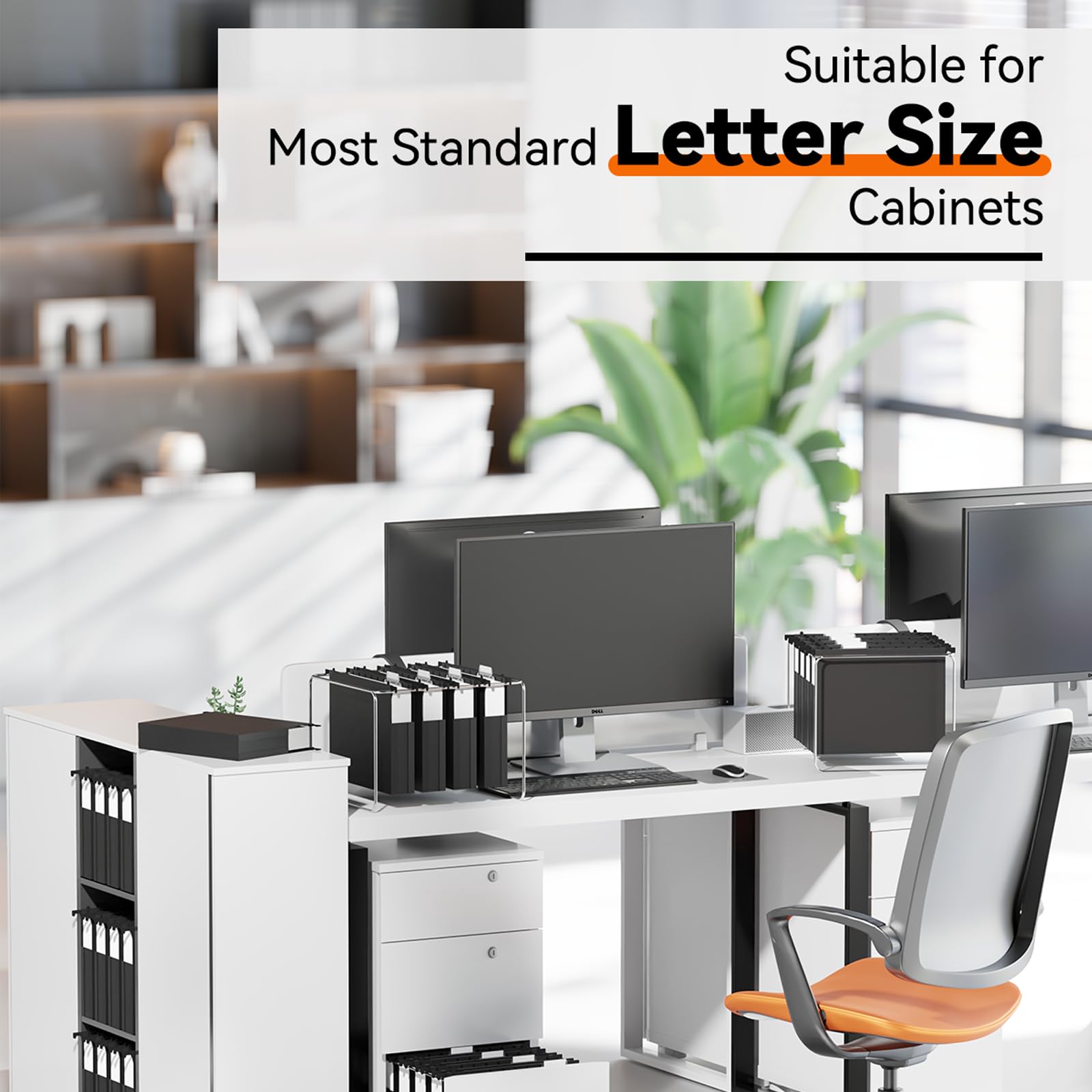 Heavy-Duty Plastic Hanging File Folders – Expandable Letter Size Filing System with Tabs (Black, 12-Pack)