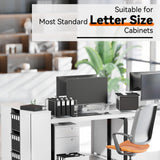Heavy-Duty Plastic Hanging File Folders – Expandable Letter Size Filing System with Tabs (Black, 12-Pack)
