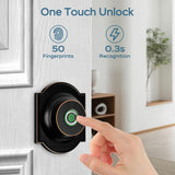 Smart Fingerprint Door Lock with Bluetooth App Control, Keyless Entry Deadbolt, Auto Lock Security System for Front Doors