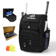 GEMGOAL Extra Large Pickleball Backpack for 4 Rackets with Shoe Compartment & Fence Hook – 52L – Black