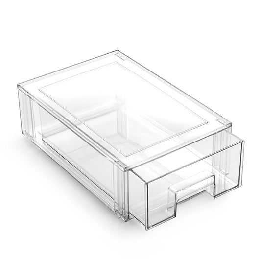 BINO Clear Stackable Storage Drawers – Space-Saving Pantry, Fridge & Home Organizer