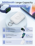 5000mAh Portable Charger for Apple Watch & iPhone – Keychain Travel Power Bank (White)