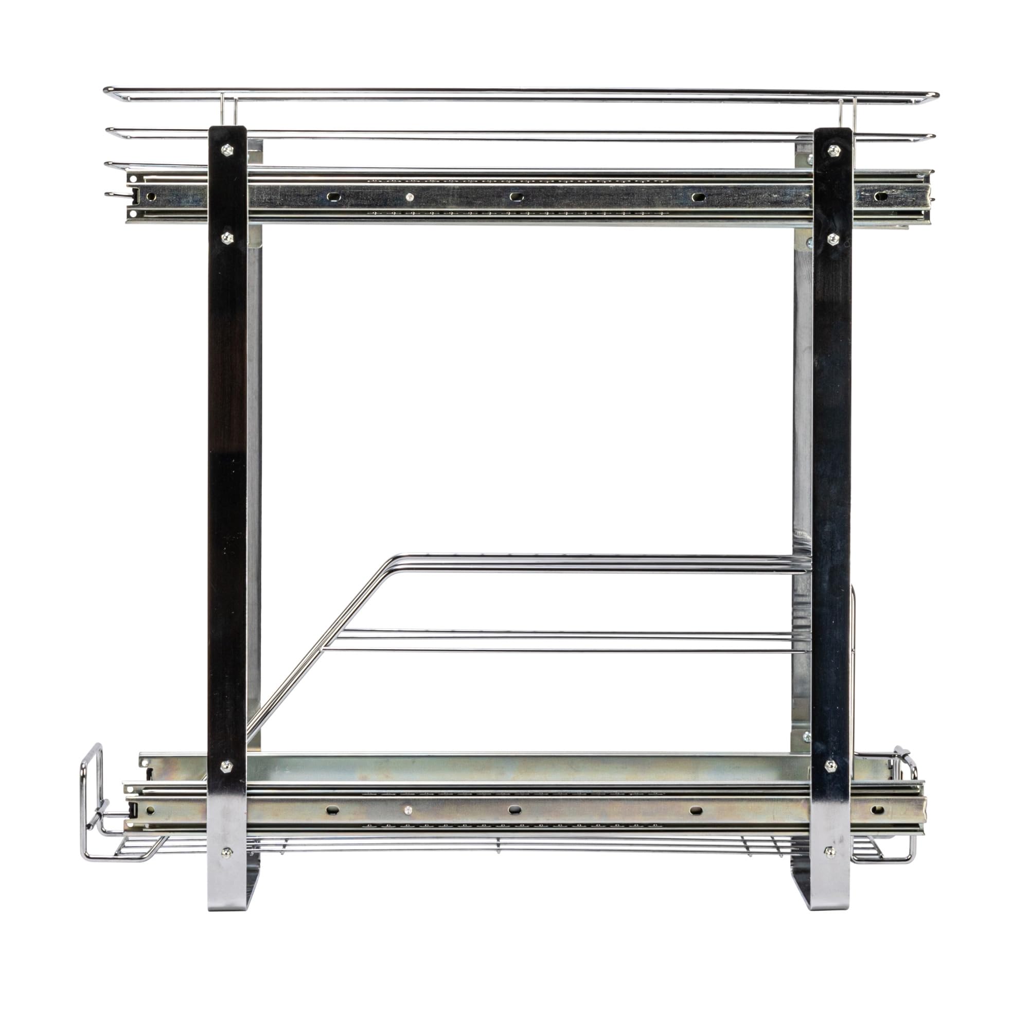 Household Essentials Glidez 2-Tier Pull-Out Cookware Organizer – Chrome Slide-Out Rack with Dual Storage Levels