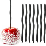 36Pcs Black Wooden Candy Apple Sticks – 6 Inch Real Branch Style Caramel Apple Skewers for Halloween, Birthday & Dessert Decoration