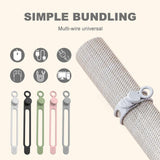 Reusable Silicone Cable Organizer Ties – Elastic Button-Style Cord Management for Home & Office (10-Pack, Multi-Color)