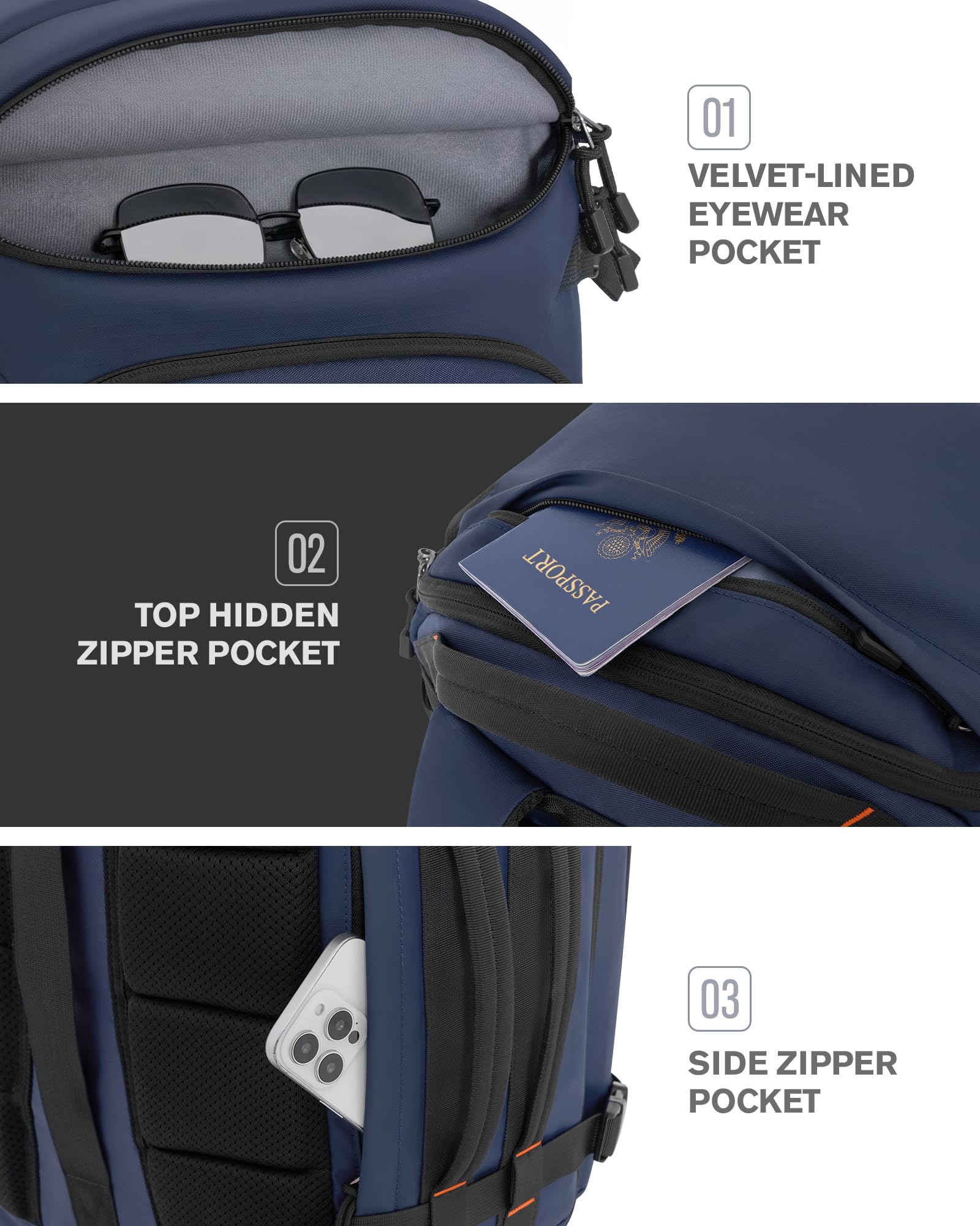 Tolaccea 40L Carry-On Travel Backpack with Packing Cubes, Flight Approved Laptop Backpack for 15.6 Inch