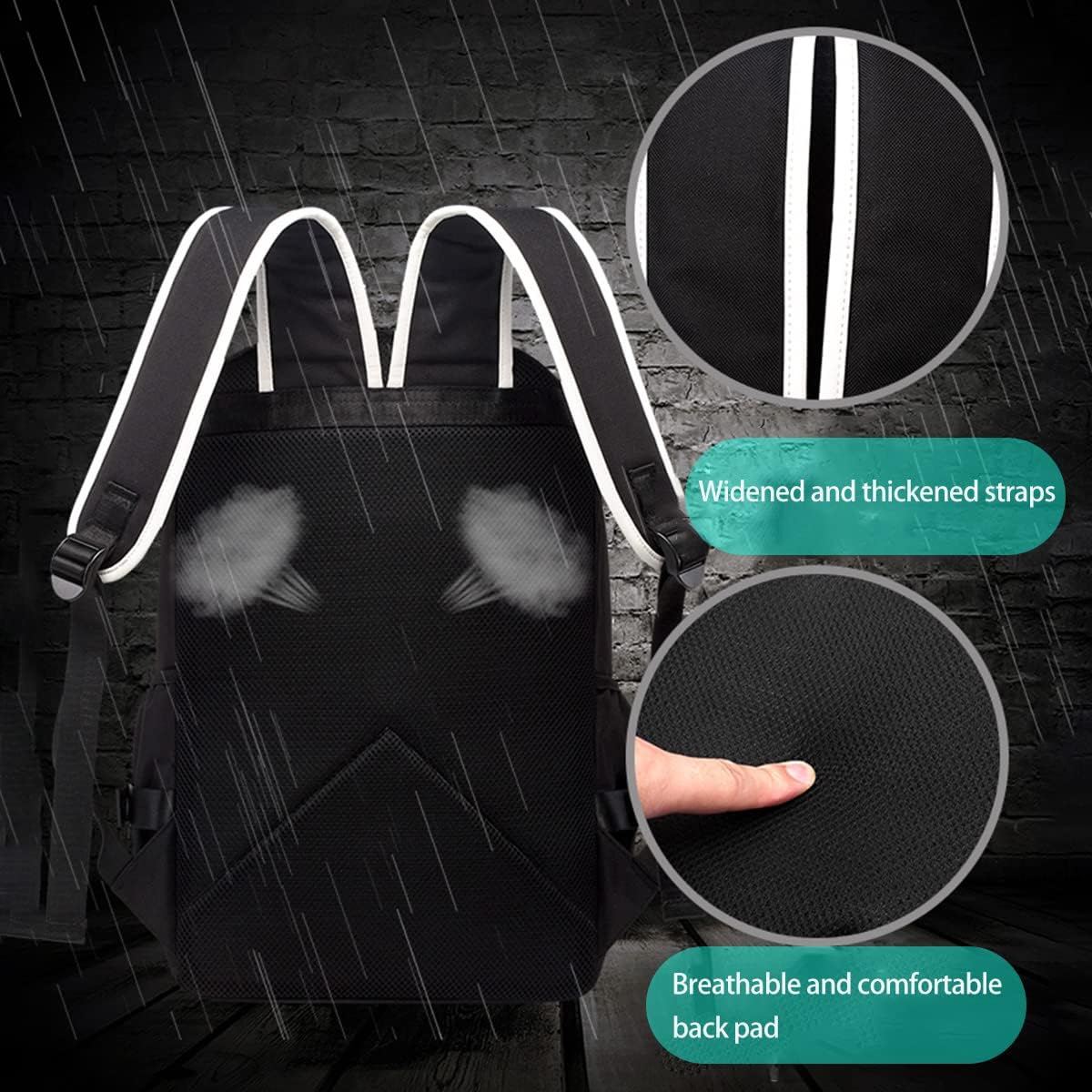 3-Piece Reflective School Backpack Set with Laptop Pocket