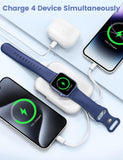 5000mAh Portable Charger for Apple Watch & iPhone – Keychain Travel Power Bank (White)