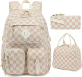 Pink Leopard Corduroy 3-Piece School Backpack Set
