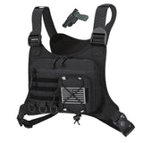 Koculemi Concealed Tactical Chest Bag for Men with Holster – Anti-Theft EDC Chest Pack for Sports & Travel (Black)