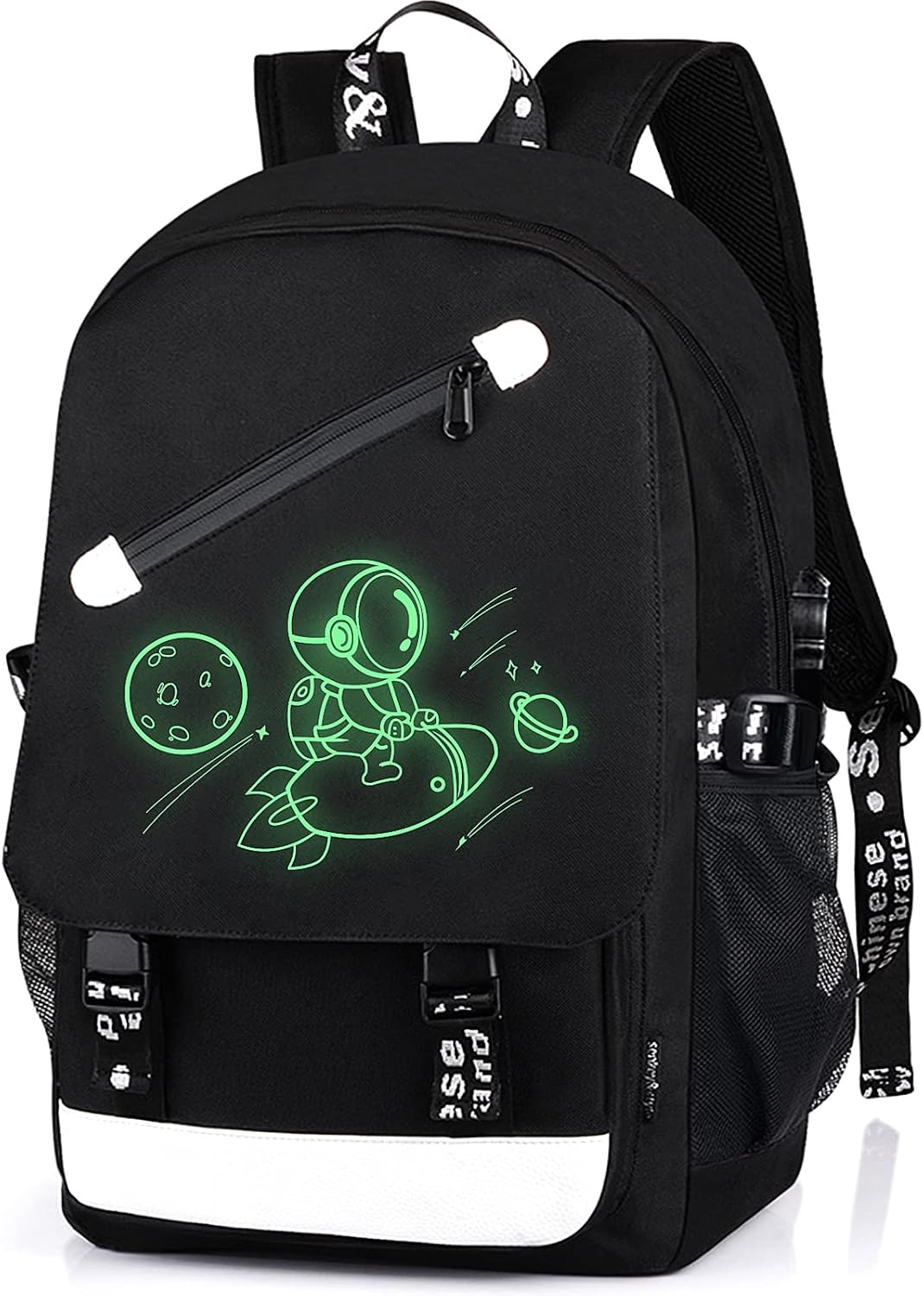 Glow Anime School Backpack with USB Port and Lock