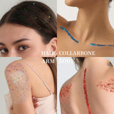 FANDAMEI 18-Color Glitter Gel Palette – No-Glue Body & Face Glitter Makeup for Festivals, Halloween & Parties