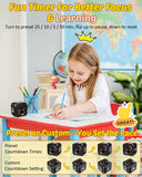 COWVTUJ Black Flip Cube Pomodoro Timer with Visual Time Bars, Silent Focus Mode & USB-C Rechargeable Power