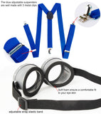 Women’s Blue & Yellow Steampunk Costume Set – 5-Piece Halloween Tutu, Goggles, Beanie, Gloves & Suspenders 💙💛🎭