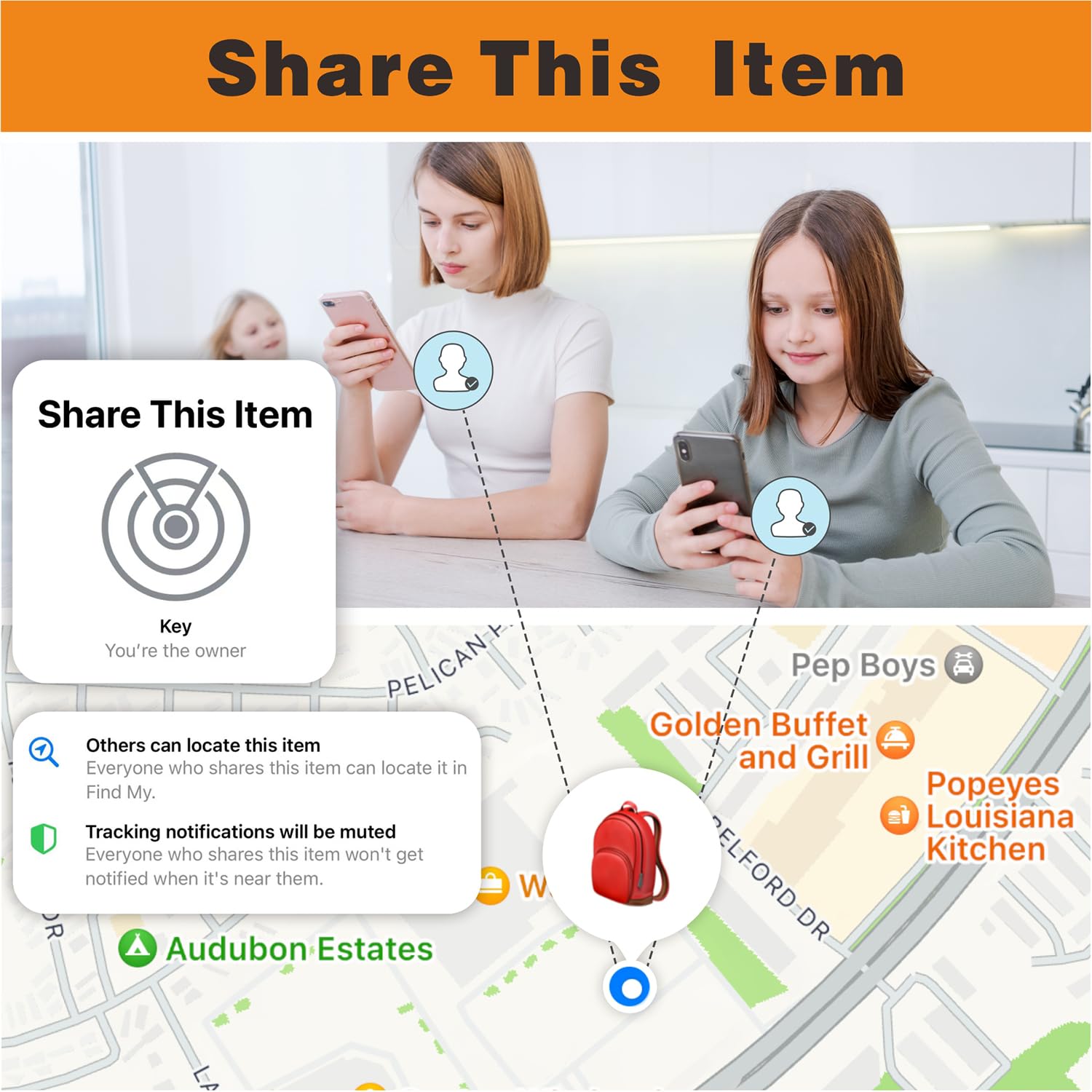 Bestray Bluetooth Smart Tracker Tag for Apple Find My, Waterproof Item Locator with 100dB Alert and Global Tracking