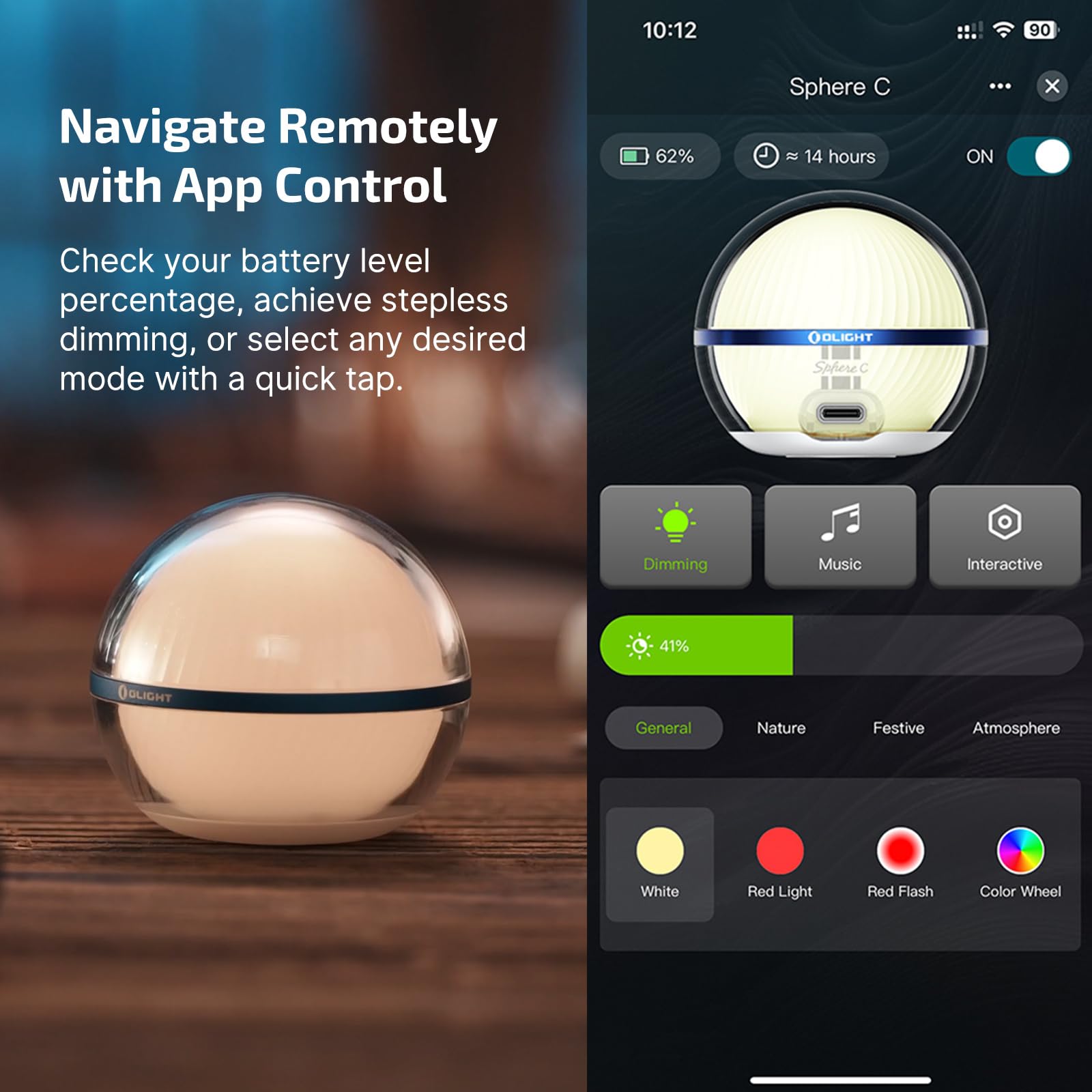 Sphere C USB-C Magnetic Smart Night Light – Portable RGB Bedside Lamp with App Control