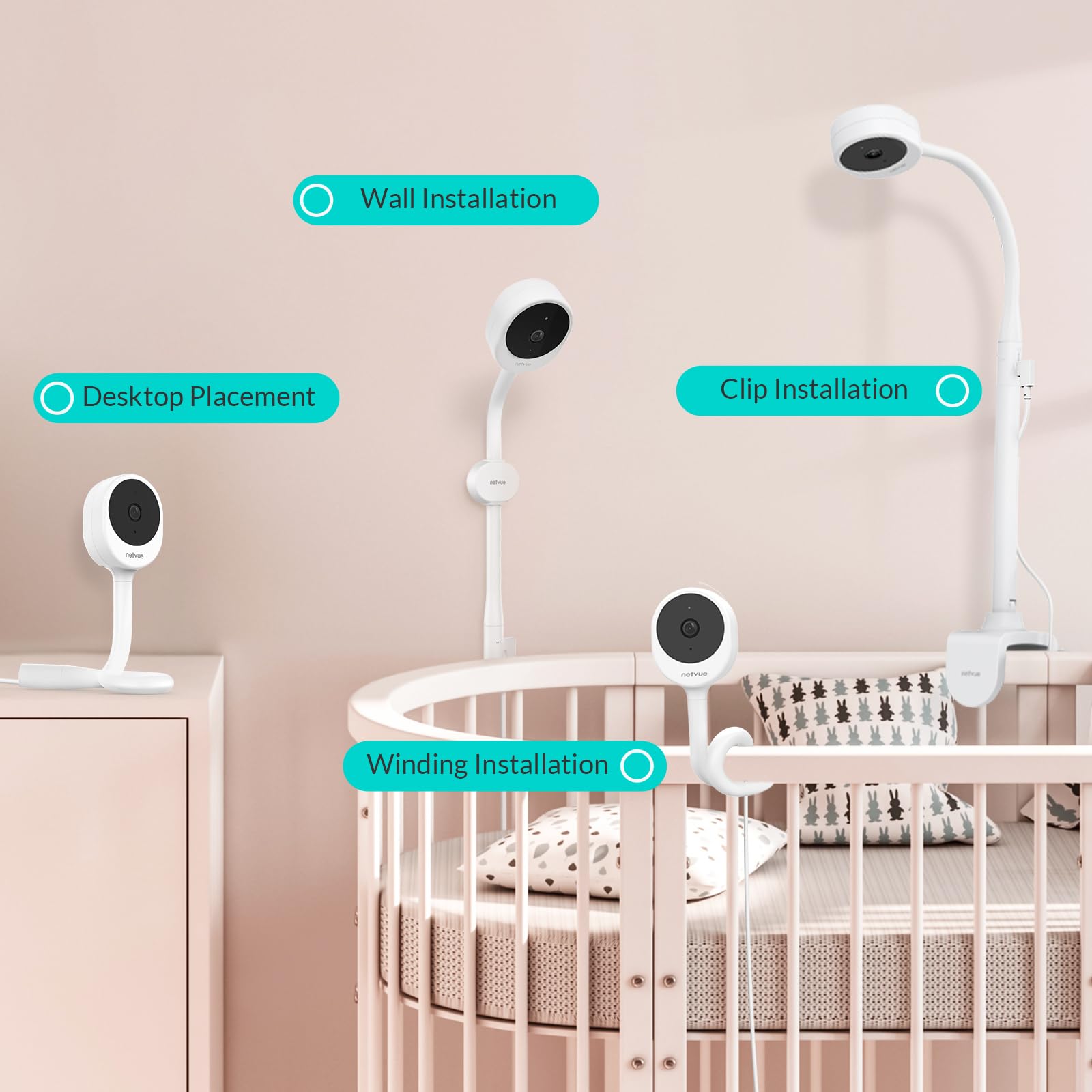 Smart Baby Monitor with 5" Screen & App Viewing – HD Camera, Night Vision & Two-Way Audio Nursery Monitor