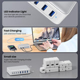 65W 8-Port USB Charging Station – GaN III Fast Charger with 4 USB-C & 4 USB-A Ports