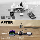 Portable Magnetic 3-in-1 Wireless Charger Stand for iPhone, Apple Watch & AirPods – Foldable Fast Charging Dock Purple