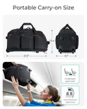 Bagsmart Rolling Duffle Bag with Wheels 36L – Airline Approved Carry-On Travel Duffel, Black