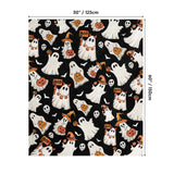 Halloween Flannel Blanket Orange & Black – Soft Warm Cozy Fleece Throw for Couch, Bed & Travel