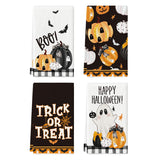 Artoid Mode Halloween Dish Towels – Set of 4 Black Kitchen Tea Towels (18x26") – Soft, Absorbent & Stylish Seasonal Décor