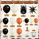 Halloween Balloon Arch Kit – Black, Green & Purple Garland with Ghost & Witch Foil Balloons + 3D Bat Stickers