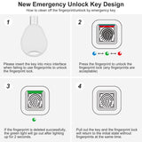 Waterproof Fingerprint Smart Padlock with Backup Key, USB Rechargeable Biometric Security Lock for Gym, Luggage & Storage