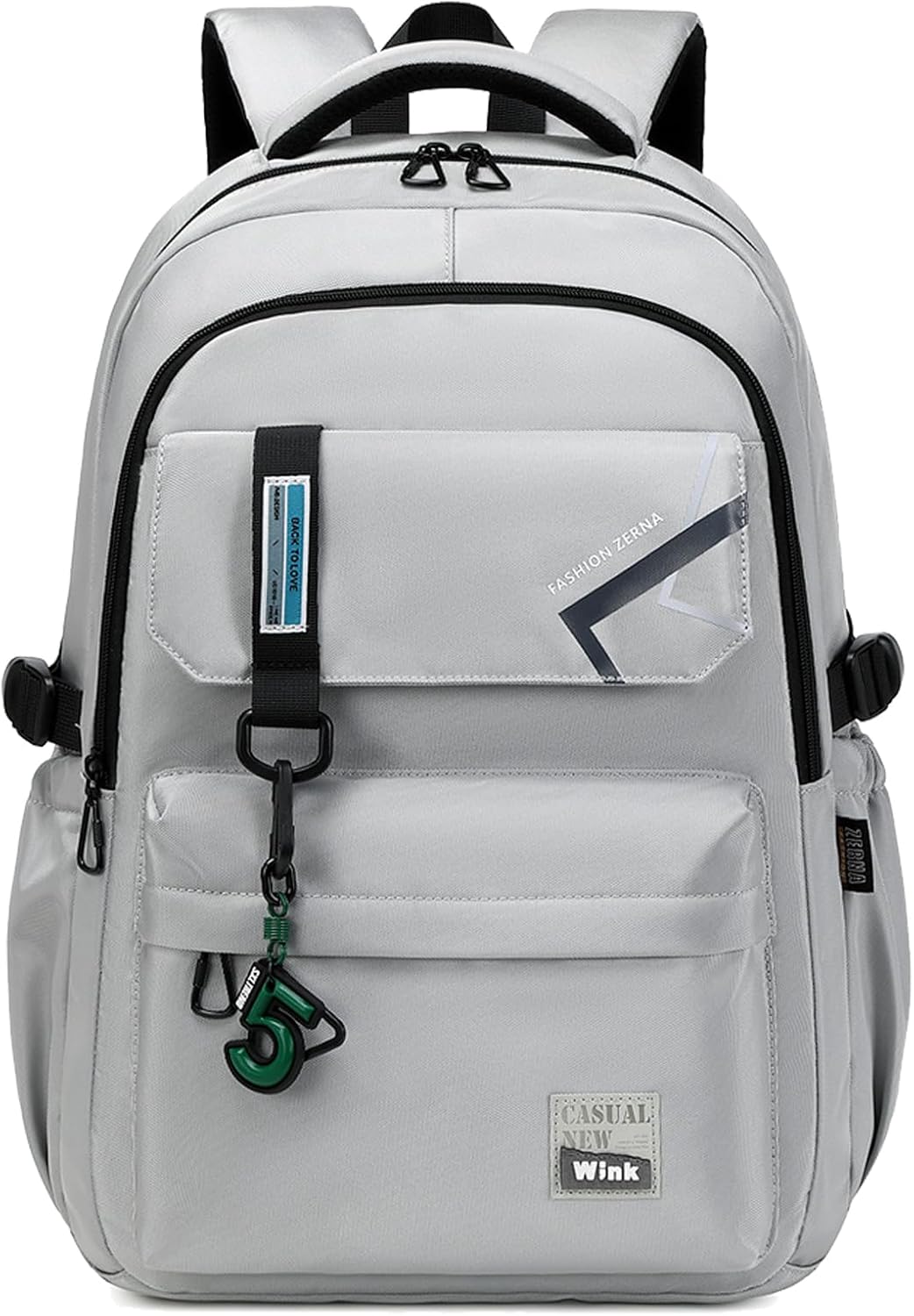 Black Water-Resistant School Backpack with Laptop Sleeve