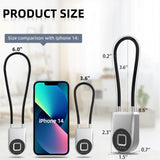 Bluetooth Fingerprint Cable Padlock with App Control, USB-C Rechargeable Smart Security Lock for Luggage, Locker & Travel Gear