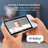 Full HD Baby Monitor with 5.5" Screen & Split-Screen Cameras – Secure Non-WiFi Video Baby Monitor with Night Light