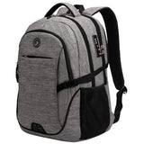 Shrradoo Anti-Theft Laptop Backpack with USB Charging Port & Password Lock – Large Travel & College Backpack (Fits up to 17”) – Grey