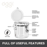 Airtight Kitchen Canister Set – 4-Piece Stackable Food Storage Containers with Scoops (Black Lids)