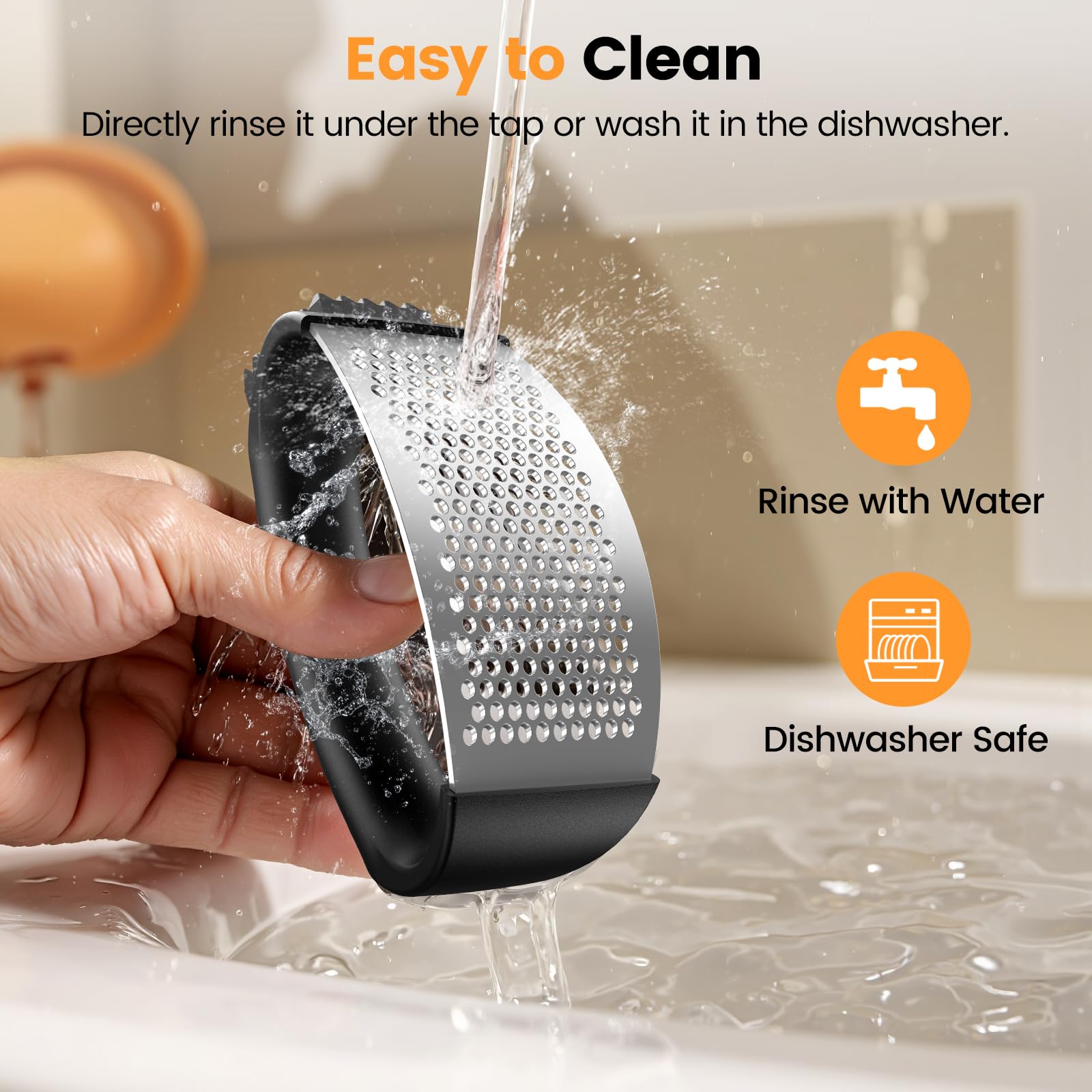 Stainless Steel Garlic Rocker Press – Ergonomic, Easy-Clean Manual Garlic Mincer