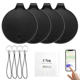 Mini Bluetooth Tracker Tag Apple Find My Compatible, Waterproof Item Locator with Sound Alert & Replaceable Battery – Black