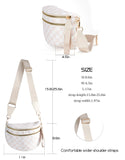 Spacious Checkered Nylon Crossbody Bag – Adjustable Strap Bum Bag for Women (Beige Checkered)