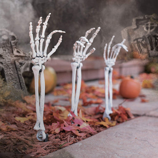 3PCS Skeleton Hand Groundbreakers – 20" Realistic Plastic Yard Stakes for Halloween Outdoor Decorations