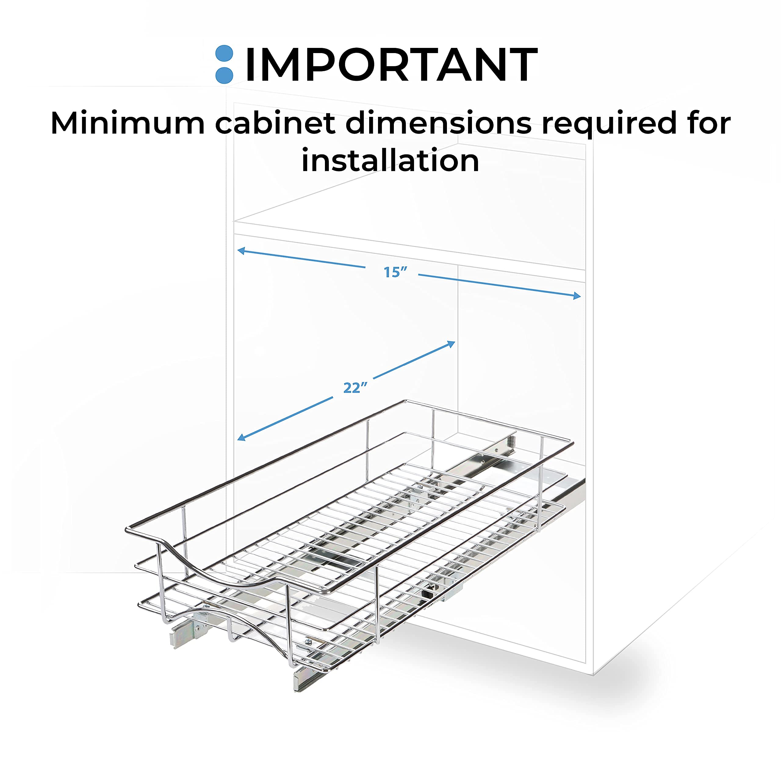 Home Zone Living Pull-Out Cabinet Organizer – Smooth Slide-Out Drawer for Space-Saving Kitchen Storage